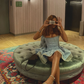 Princess A Line Strapless Blue Satin Tulle Short Homecoming Dress Birthday Dress SH2239