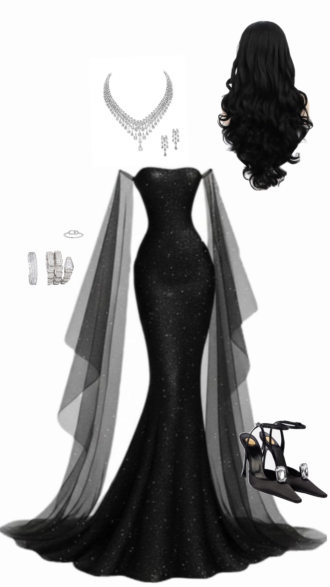 Shiny Black Mermaid Off the Shoulder Sequin Tulle Prom Dress Party Evening Dress SH5700