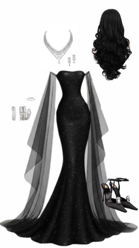 Shiny Black Mermaid Off the Shoulder Sequin Tulle Prom Dress Party Evening Dress SH5700