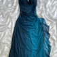 Elegant Halter Straps Ombre Burgundy Long Chiffon Prom Dress  SH1148