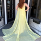 Pretty Yellow Mermaid Sweetheart Neck Rhinestone Satin Prom Dress Party Evening Dress SH7238