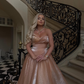 Elegant A Line Sweetheart Neck Beaded Satin Long Prom Dress Evening Dress SH2269