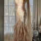 Fairy Mermaid Spaghetti Strap Beaded Ruffle Chiffon Long Prom Dress Evening Dress SH2981