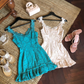 White A Line Strap Lace Short Prom Dress Homecoming Dress SH7184