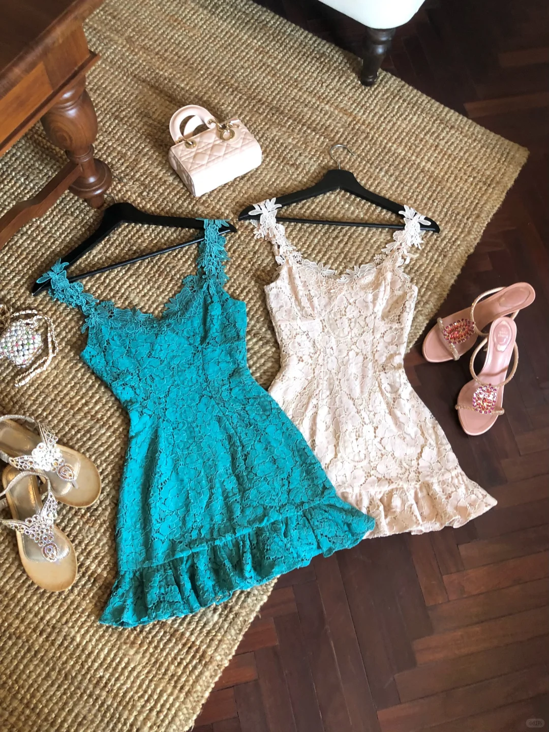 Lake Blue A Line Strap Lace Short Prom Dress Homecoming Dress SH7185