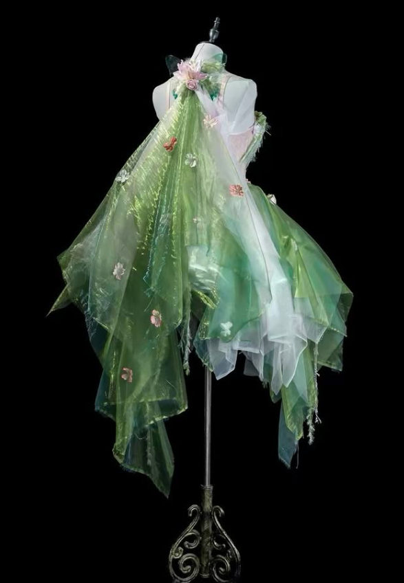 Sweety Green Ball Gown Spaghetti Strap 3D Floral Tulle Short Prom Dress Homecoming Dress SH6441