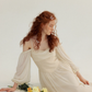 Ivory Gentle A Line Long Sleeve Chiffon Long Prom Dress Party Dress Outfits SH4149