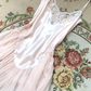 Gentle A Line Spaghetti Straps Lace Light Pink Satin Chiffon Prom Dress Evening Dress SH4242