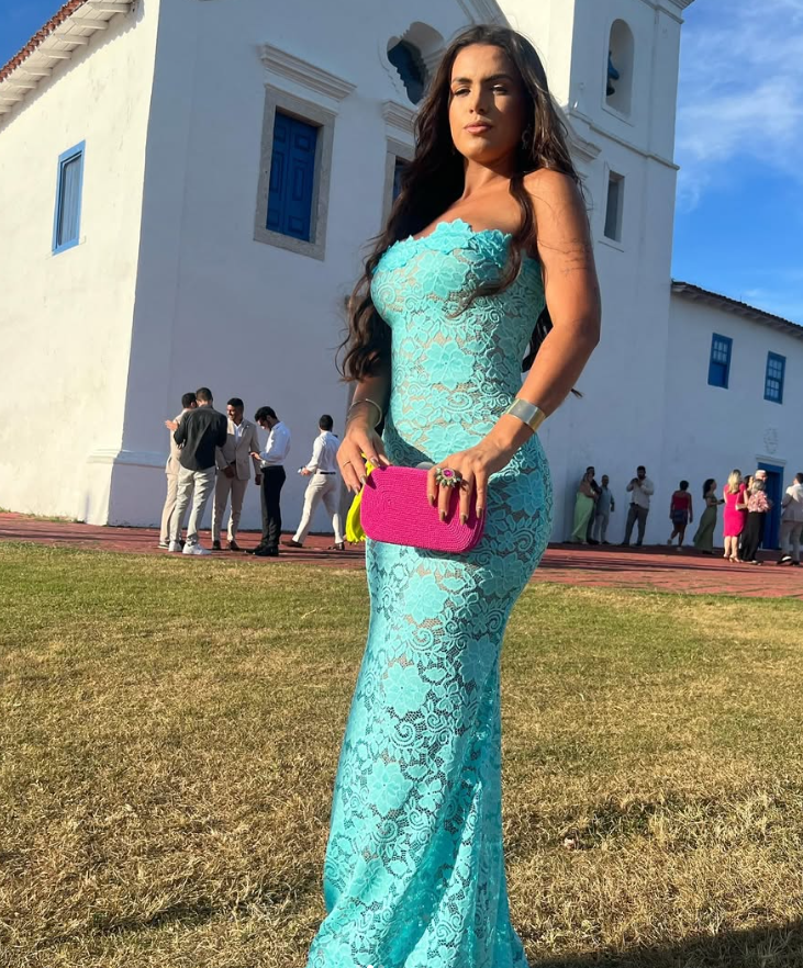 Blue Sheath Strapless Exquisite Lace Party Dress Evening Dress Prom Dress SH3904