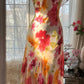 Flowy Mermaid Spaghetti Strap Print Flower Beaded Chiffon Party Dress SH3291