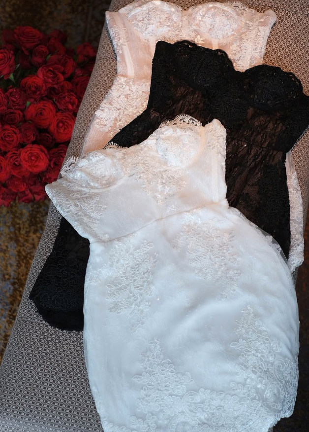 White Sheath Strapless Lace Short Homecoming Dress Evening Dress SH1862