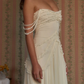 Cute A Line Off the Shoulder Ivory Chiffon Ruffle Prom Dress Graduation Prom Dress SH2583