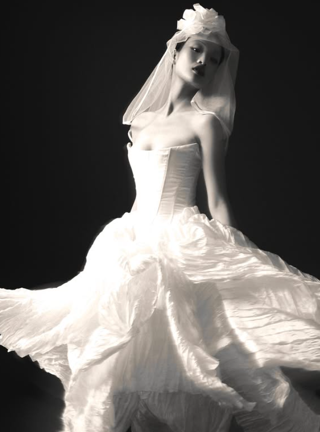 Unique A Line Strapless Corset White Satin Wedding Dress SH4527