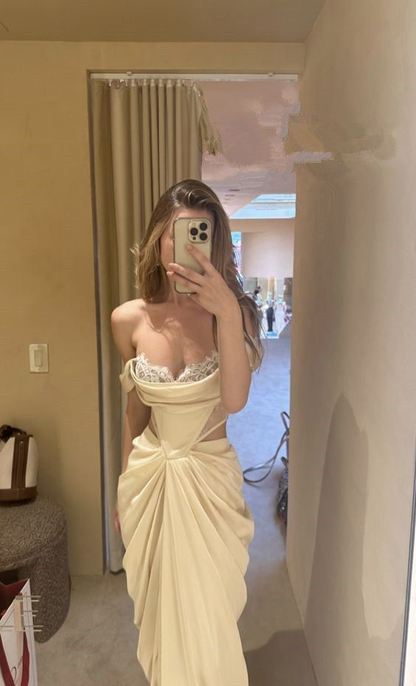 Sexy Mermaid Strapless Long  Prom Dress SH1277