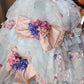 Romantic Hydrangea Flower Sweetheart Neck Ball Gown Layered Blue Organza Prom Dress Birthday Dress SH3634