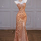 Gorgeous Mermaid Sweetheart Neck Sequin Long Prom Dress Graduation Prom Dress with Slit SH2617