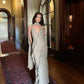 Simple Flowy Sheath Spaghetti Strap Ruffle Chiffon Prom Dress Party Dress SH4017