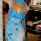 Gorgeous Sheath Strap Beaded Blue Ombre Chiffon Prom Dress Graduation Prom Dress SH2613