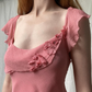Vintage Sheath Straps Pink Chiffon Homecoming Dress Wedding Guest Dress SH4428