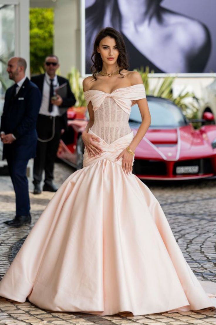 Elegant Mermaid Off the Shoulder Pink Lace Satin Prom Dress Party Dress SH3295