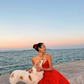 Warm Red A Line Sweetheart Neck Satin Prom Dress 21th Birthday Dress SH4381