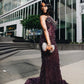 Sexy Special Occasion Dress Mermaid Sweetheart Grape Sequins Prom Dresses With Beads Gem Party Dress Long Evening Dresses SH6408