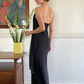 Sexy Sheath Spaghetti Strap Beaded Black Chiffon   Long Prom Dress Prom Dress SH2650
