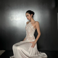 Stunning A Line Halter Lace Satin Open Back Prom Dress Evening Dress Formal Gown SH3926