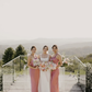 Gentle Sheath One Shoulder Pink Satin Long Bridesmaid Dress Evening Dress SH3200