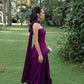 Elegant Deep Purple A Line Strapless Satin Long Prom Dress Date Dress SH7016
