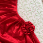 Vintage Mermaid Strapless Red Satin Prom Dress Party Dress SH7414