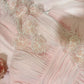 Elegant Pink Off the Shoulder 3D Flower Pleated Chiffon Long Prom Dress SH3932