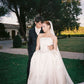 Classic Simple White Ball Gown Strapless Satin Wedding Dress SH3807