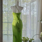 Stunning Sheath One Shoulder Beaded Green Chiffon Party Dress Evening Dress SH2873