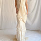 Vintage Apricot Draped Gown Featuring Strapless Neckline Dress with Scarf SH3628