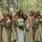 Simple Silk Satin Cowl Neck Spaghetti Strap Popular Tea Length Bridesmaid Dresses SH5587
