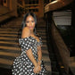 Cute A Line Straps Polka Dot Satin Short Homecoming Dress Cocktail Dress SH3357