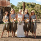 Elegant A Line One Shoulder Pleated Sage Green Satin Bridesmaid Dress Evening Dress SH3056