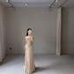 Gentle A Line Strapless Exquisite Beaded Nude Chiffon Prom Dress Evening Dress SH7717