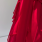 Burgundy Flowy A Line Spaghetti Strap Ruffle Chiffon Prom Dress Vacation Dress SH4502