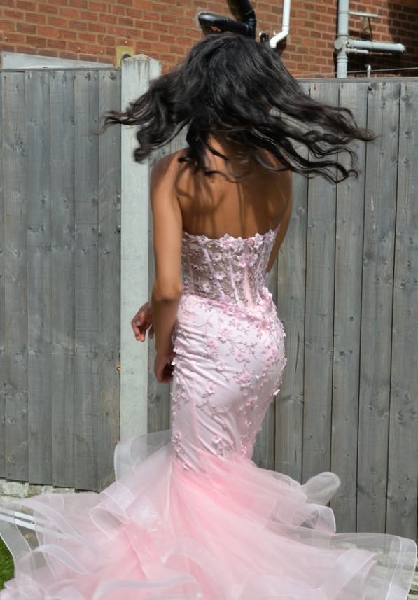 Stunning Mermaid Sweetheart Neck Appliques Sequin Tulle Prom Dress Birthday Dress SH9025
