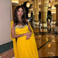 Yellow A Line Spaghetti Straps Rhinestone Chiffon Long Prom Dress Evening Dress SH4266