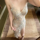 Sexy Exquisite Sheath Shiny Beaded Tulle Prom Dress with Slit SH5157