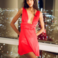 Sexy Red Deep V Bodycon Short Prom Dress Homecoming Dress  SH1383