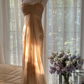 Dreamy Sheath Spaghetti Strap Appliques Chiffon Long Prom Dress Evening Dress SH2968