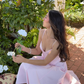 Light Pink A Line Spaghetti Strap Corset Satin Prom Dress Vacation Dress SH6255