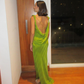 Unique Print Backless Long Prom Dress Elegant Evening Dress SH1538