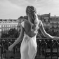 Simple Sheath Straps White Satin Backless Long Prom Dress SH5475