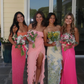 Retro Blue Print Floral Strapless Satin Long Outfit Party Dress 18 Birthday Dress SH3517