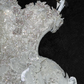 Gorgeous Ball Gown Strapless White Flower Silver Sequin Organza Prom Dress Party Dress SH3415